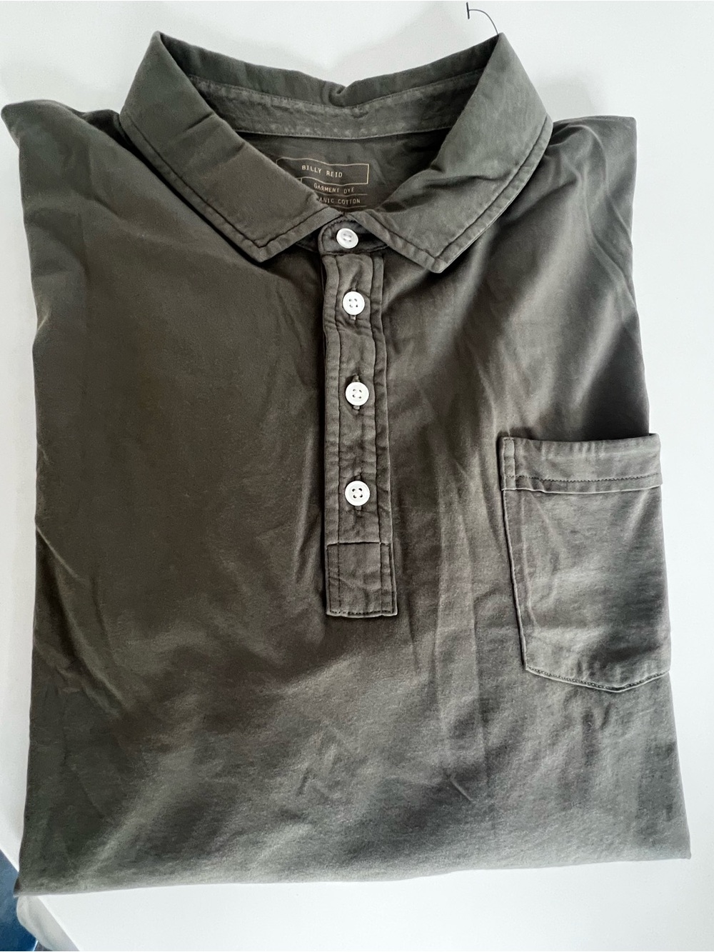 Billy Reid Men's Black Cotton Long Sleeve Polo Shirt XXL